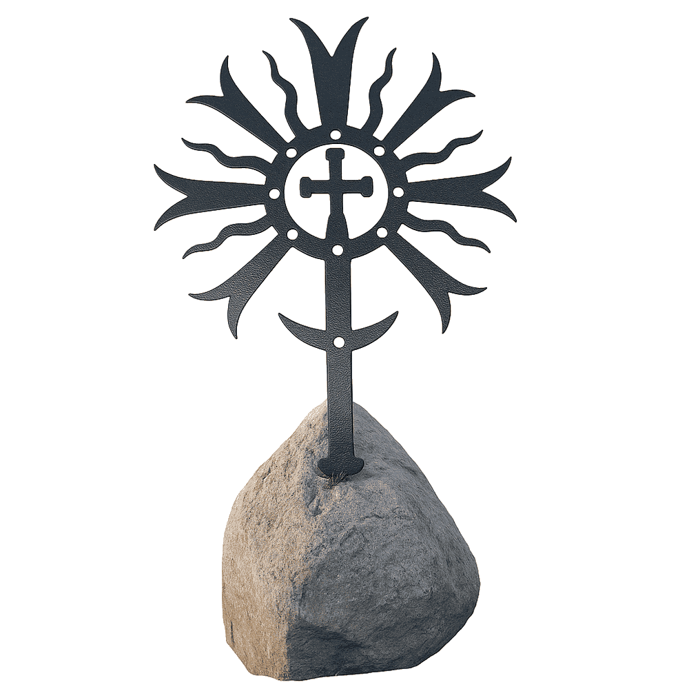 Kryžius saulutė su skylutėmis